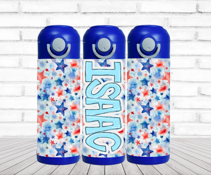 Watercolor Stars Personalized Water Bottle