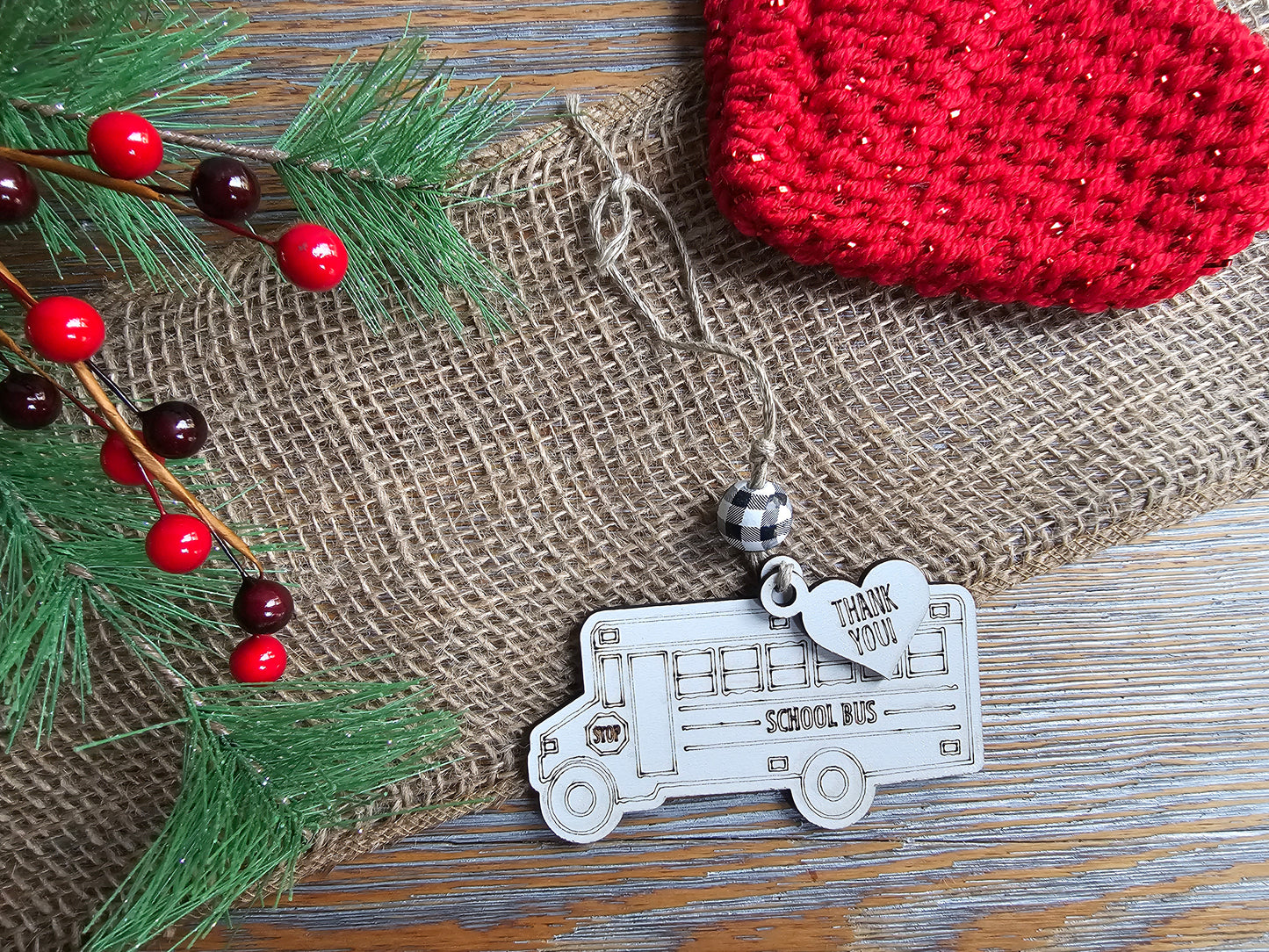 Laser Cut School Bus Ornament