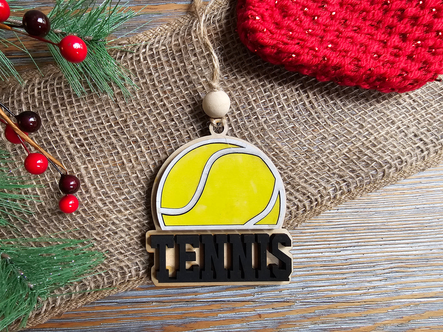 Tennis Cut Out Ornament