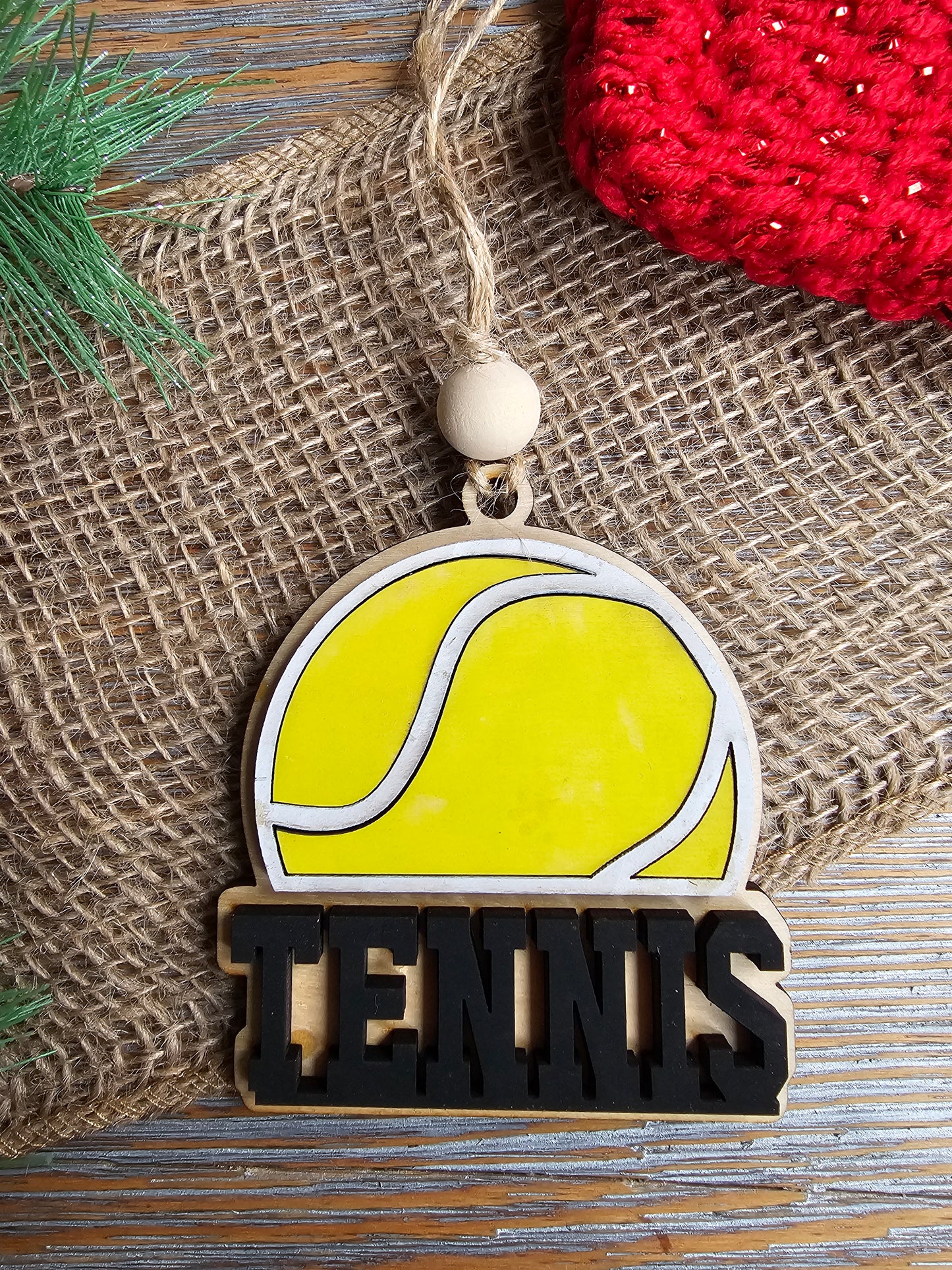 Tennis Cut Out Ornament