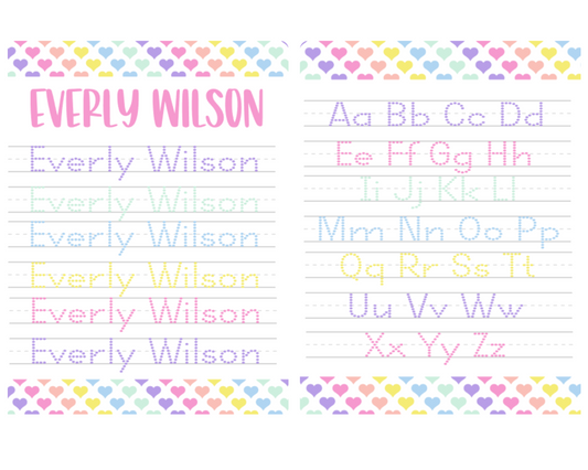 Pastel Rainbow Personalized Tracing Dry Erase Board