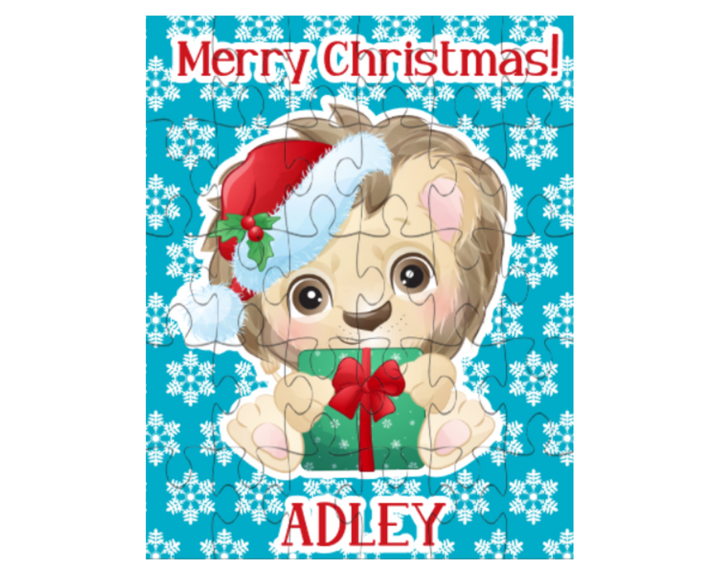 Christmas Lion Personalized Puzzle for Kids