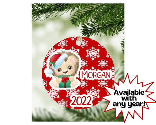 Lion Christmas Ornament Personalized