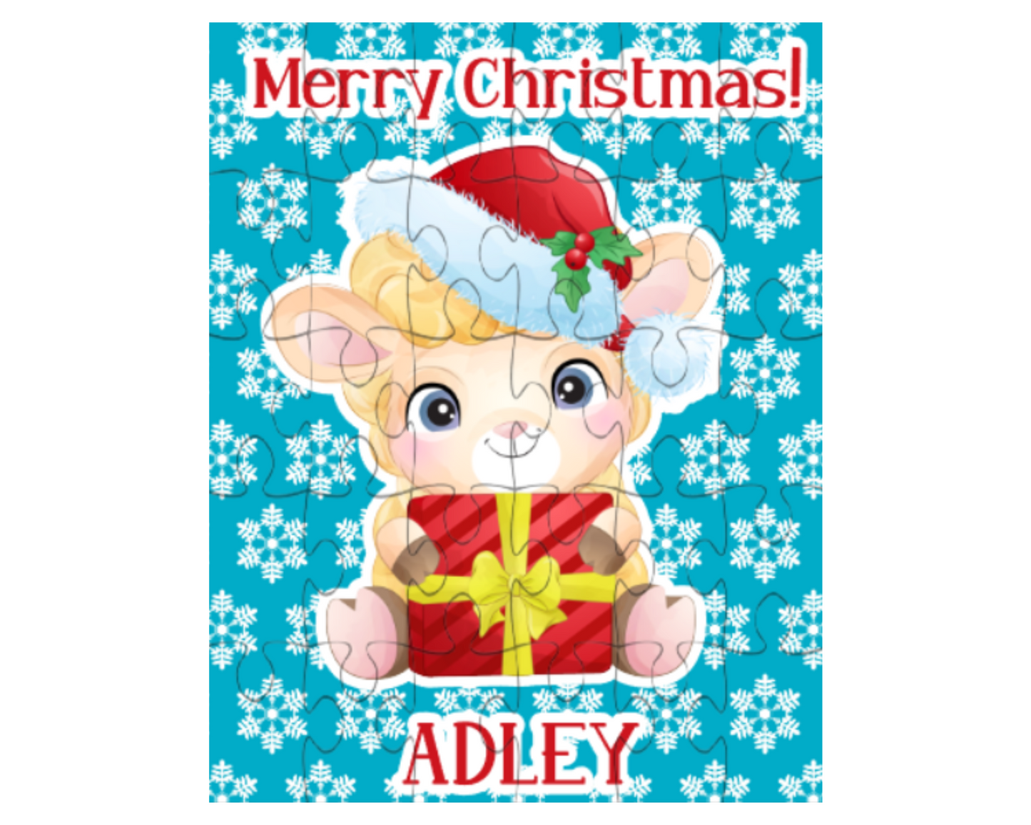 Christmas Lamb Personalized Puzzle for Kids