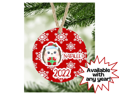 Hedgehog Christmas Ornament Personalized