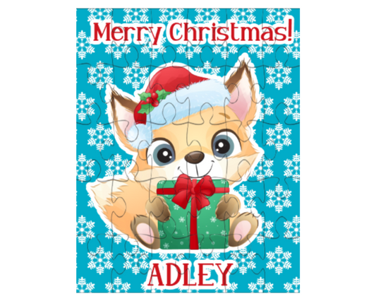 Christmas Fox Personalized Puzzle for Kids