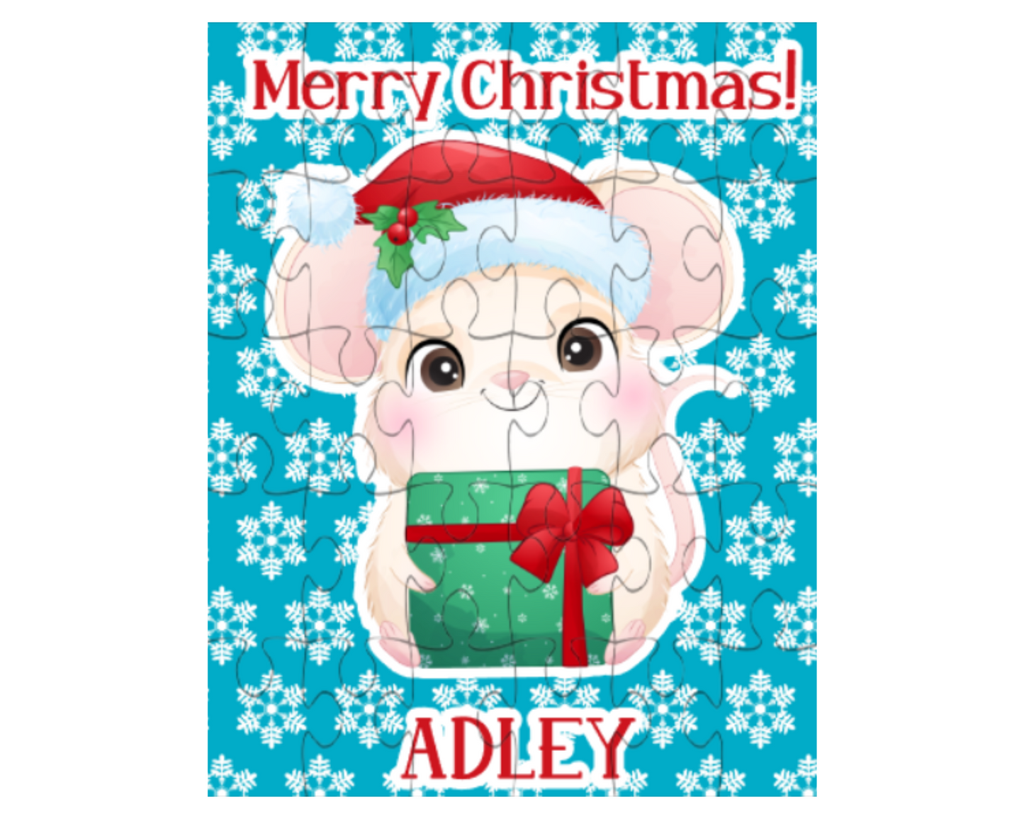 Christmas Mouse Personalized Puzzle for Kids