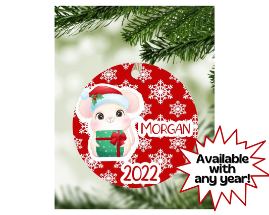 Mouse Christmas Ornament Personalized