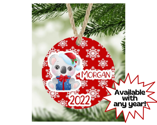 Baby Koala Christmas Ornament Personalized