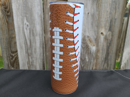 Football and Baseball 20 oz Skinny Tumbler