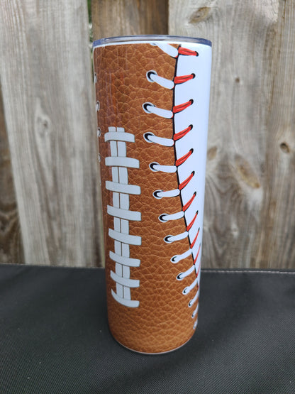 Football and Baseball 20 oz Skinny Tumbler