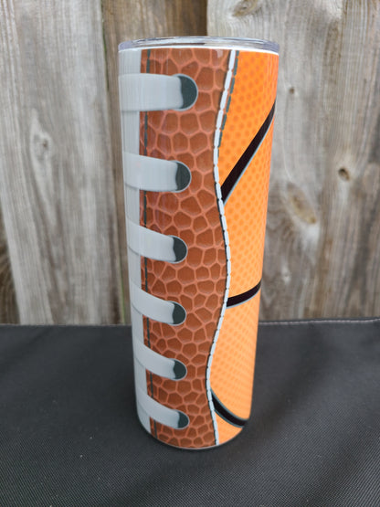 Football and Basketball 20 oz Skinny Tumbler