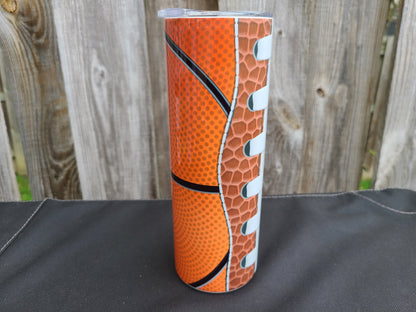 Football and Basketball 20 oz Skinny Tumbler