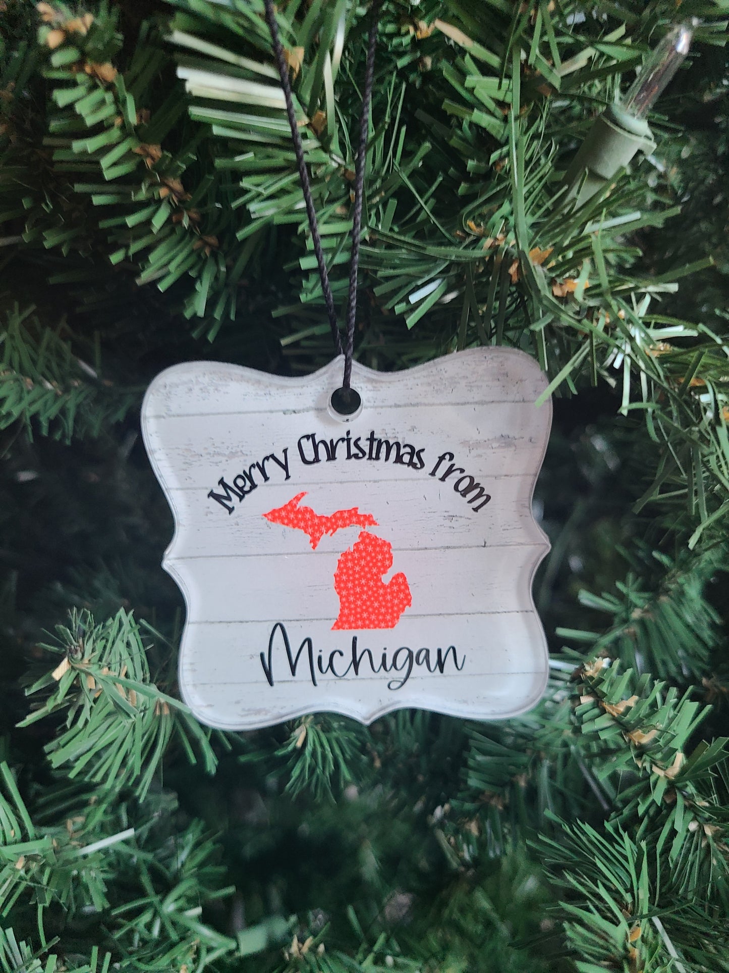 Merry Christmas from Michigan Christmas Ornament
