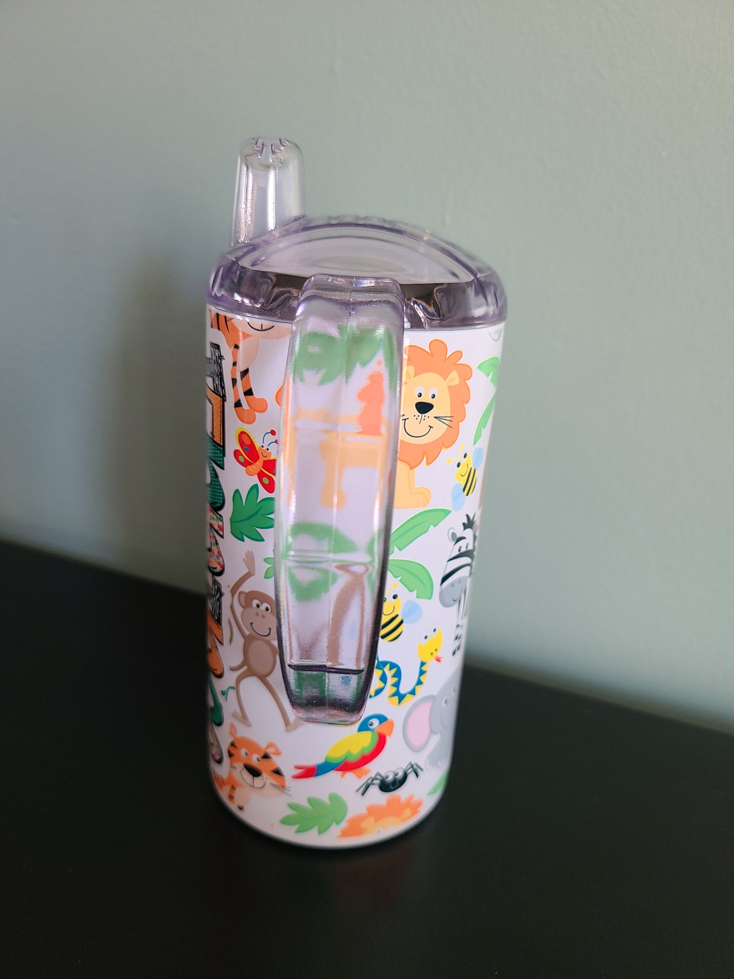 Jungle Animals Personalized Sippy Cup with Bonus Lid
