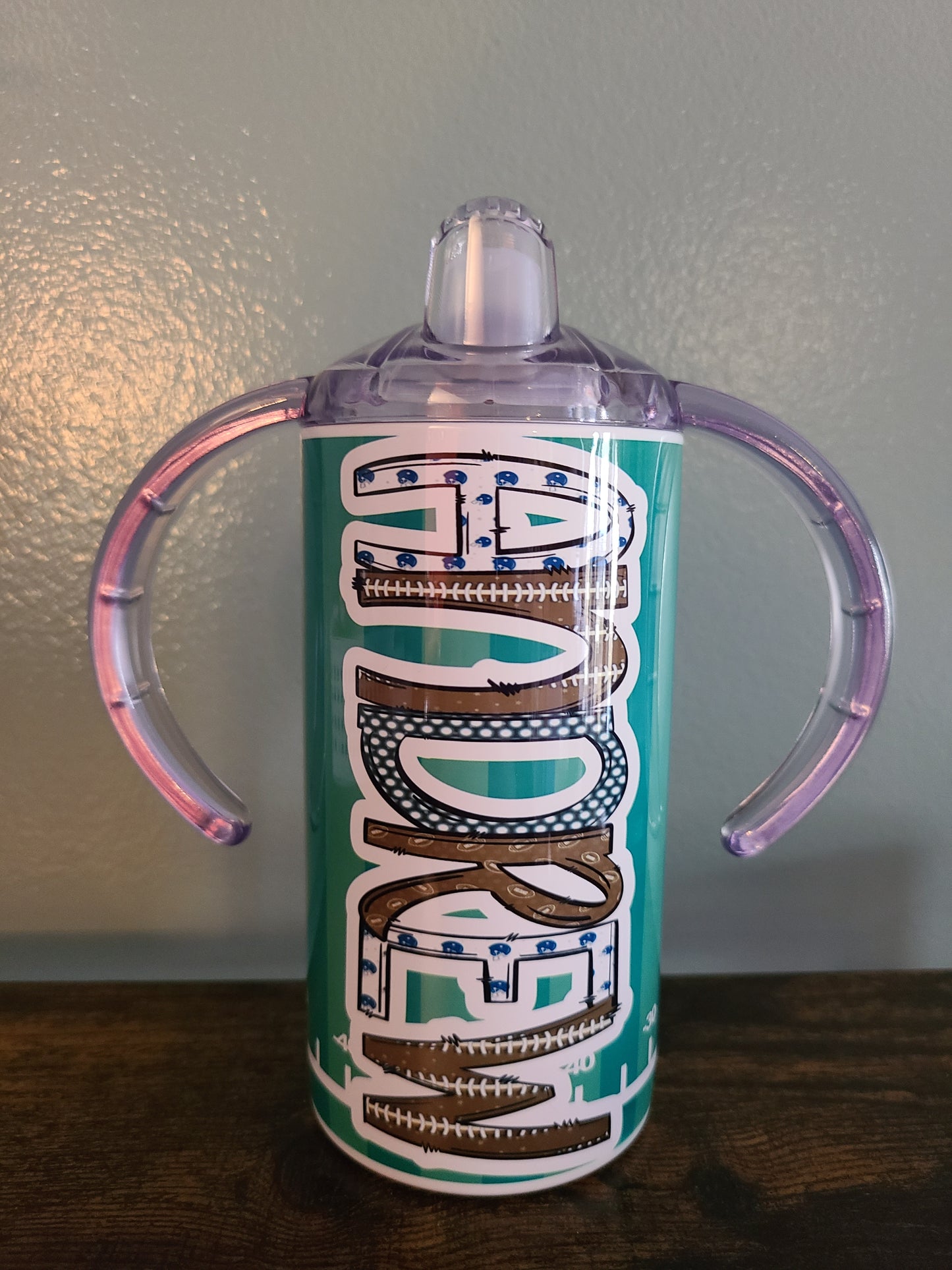 Football Personalized Sippy Cup with Bonus Lid