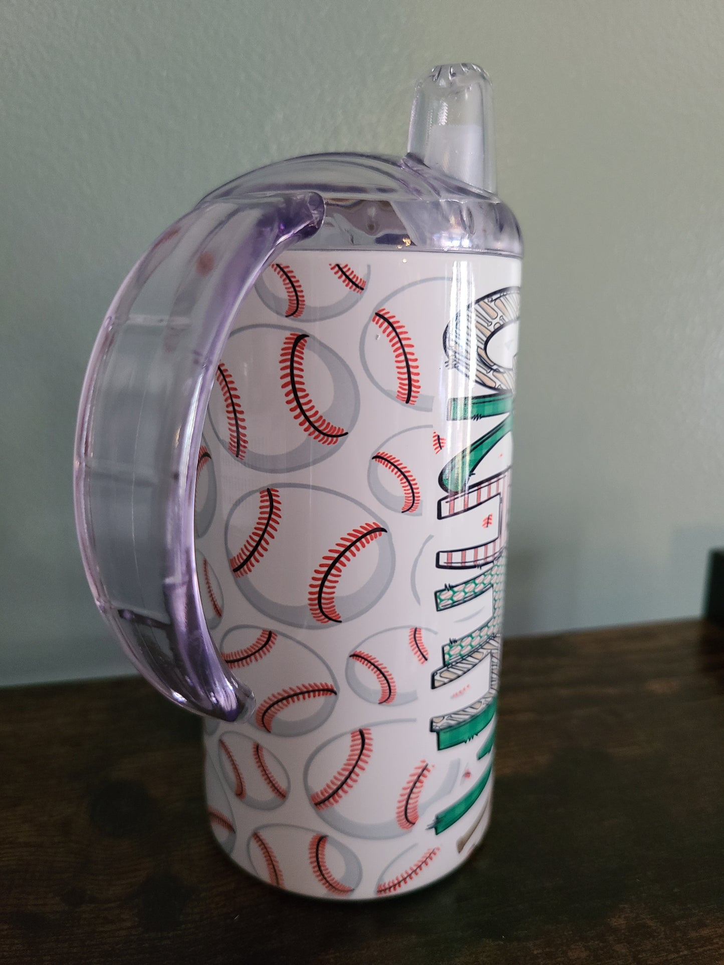 Baseball Personalized Sippy Cup with Bonus Lid