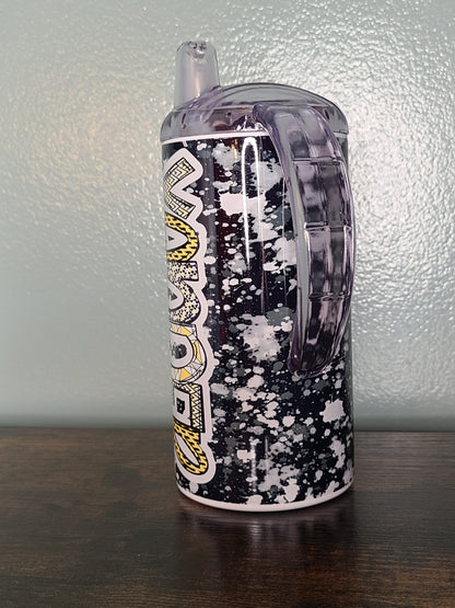 Black and Yellow Personalized Sippy Cup with Bonus Lid