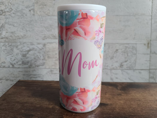 Flowers and Butterflies Personalized Skinny Can Cooler
