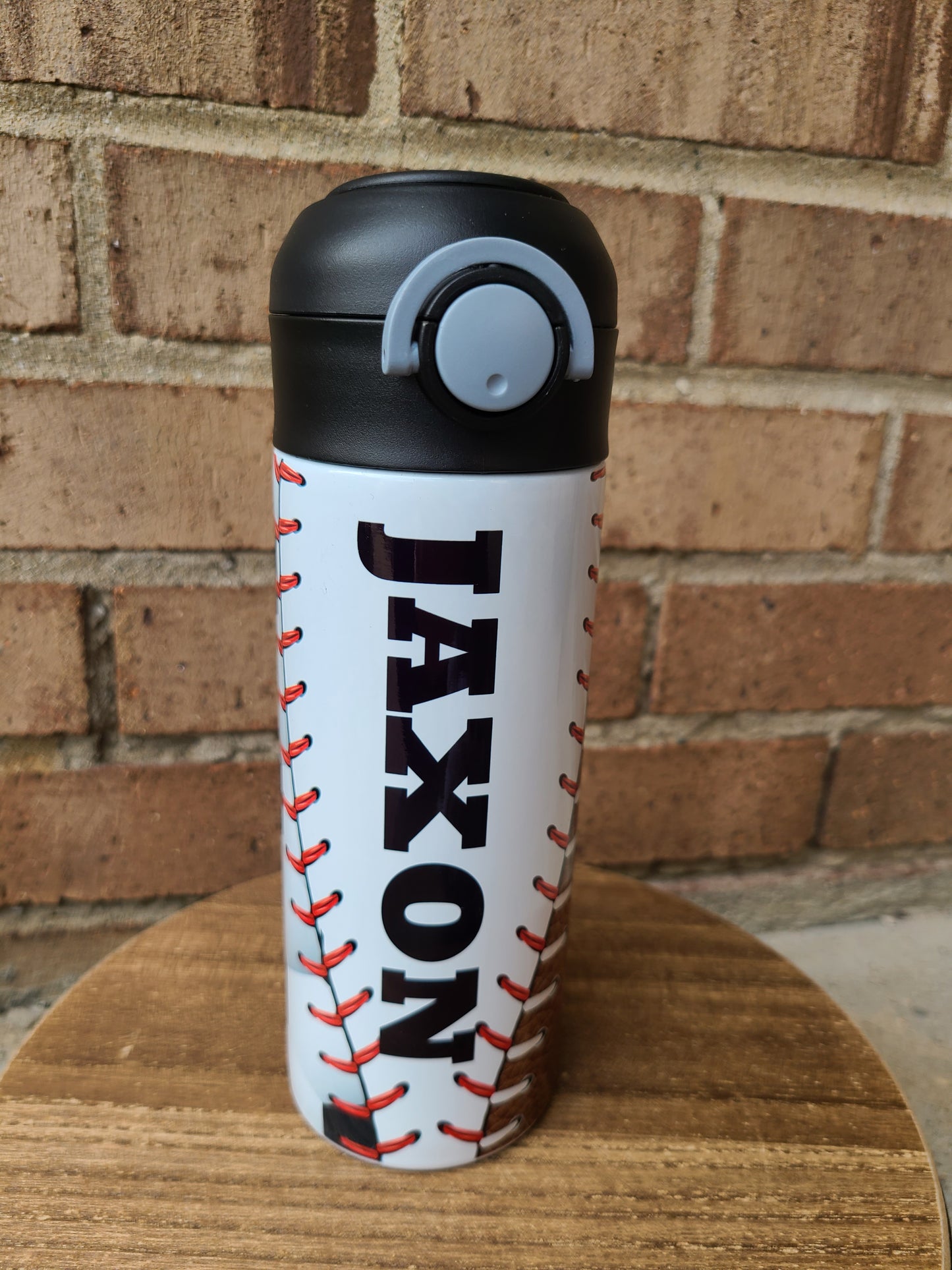 Personalized Multi-Sports Balls Water Bottle - 12 oz Flip Top Water Bottle with Straw