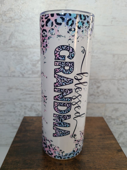 Blessed Grandma Leopard Print 20 oz Skinny Tumbler
