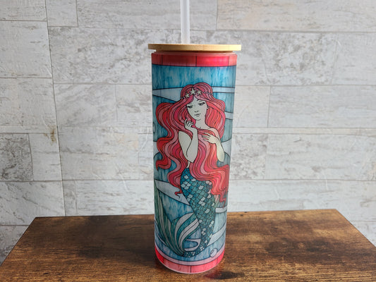 Mermaids Stained Glass Frosted Glass Tumbler