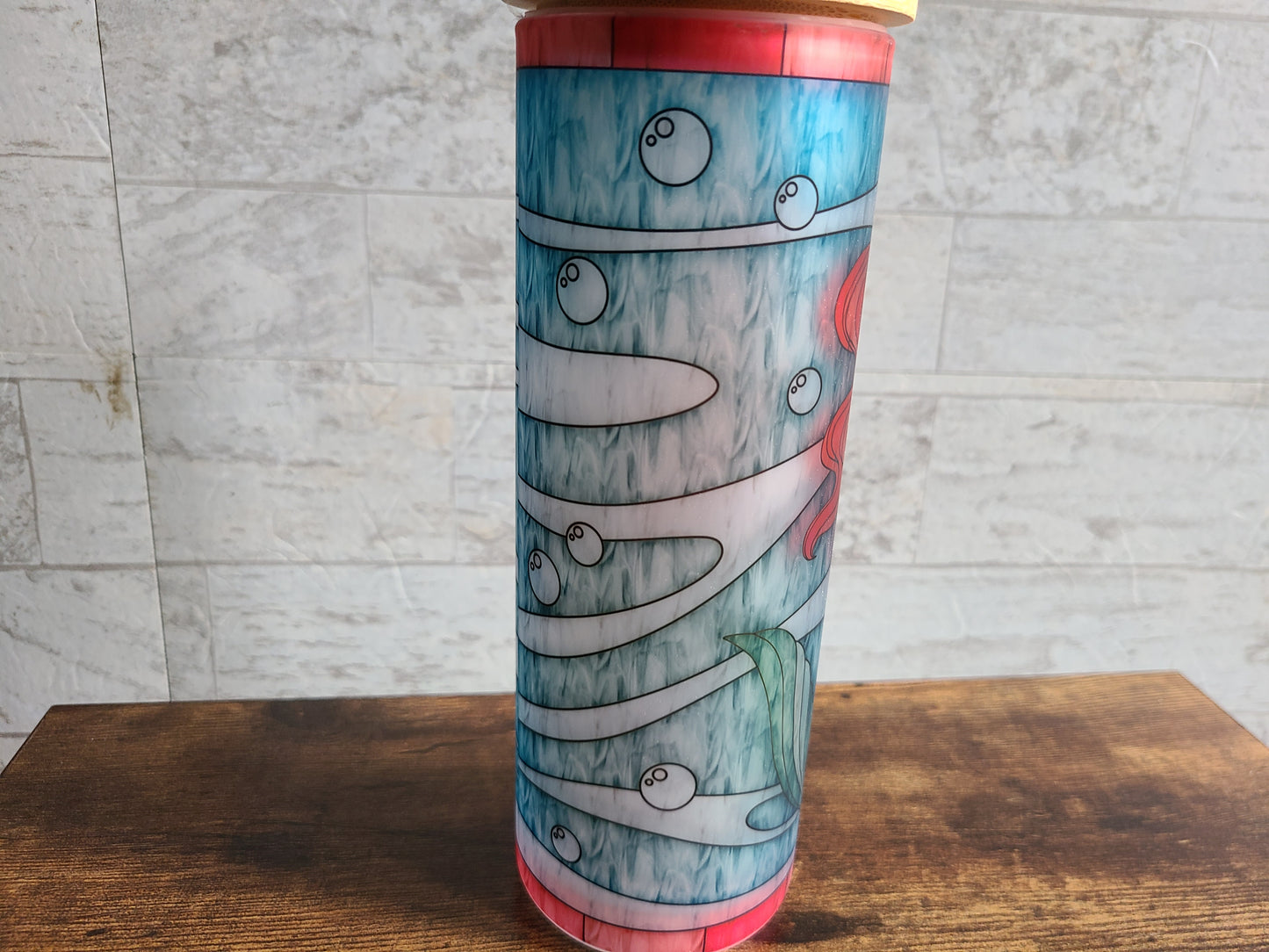 Mermaids Stained Glass Frosted Glass Tumbler