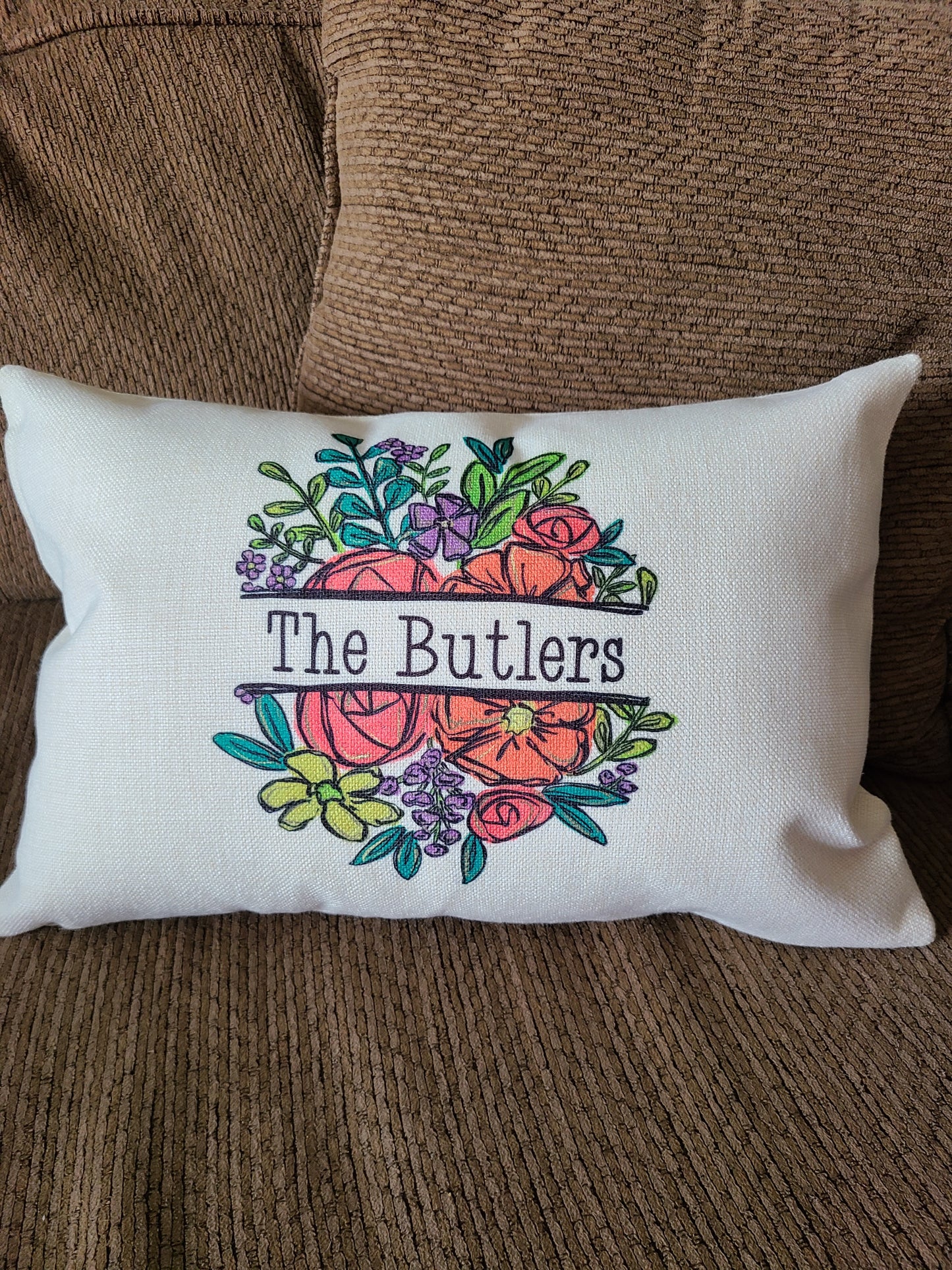 Floral Personalized Pillow