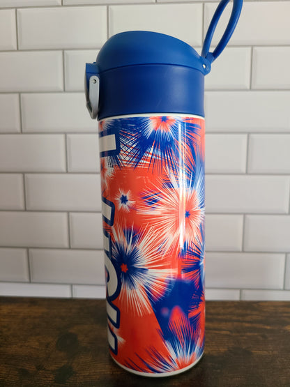 Fireworks Flip Top Water Bottle - Personalized
