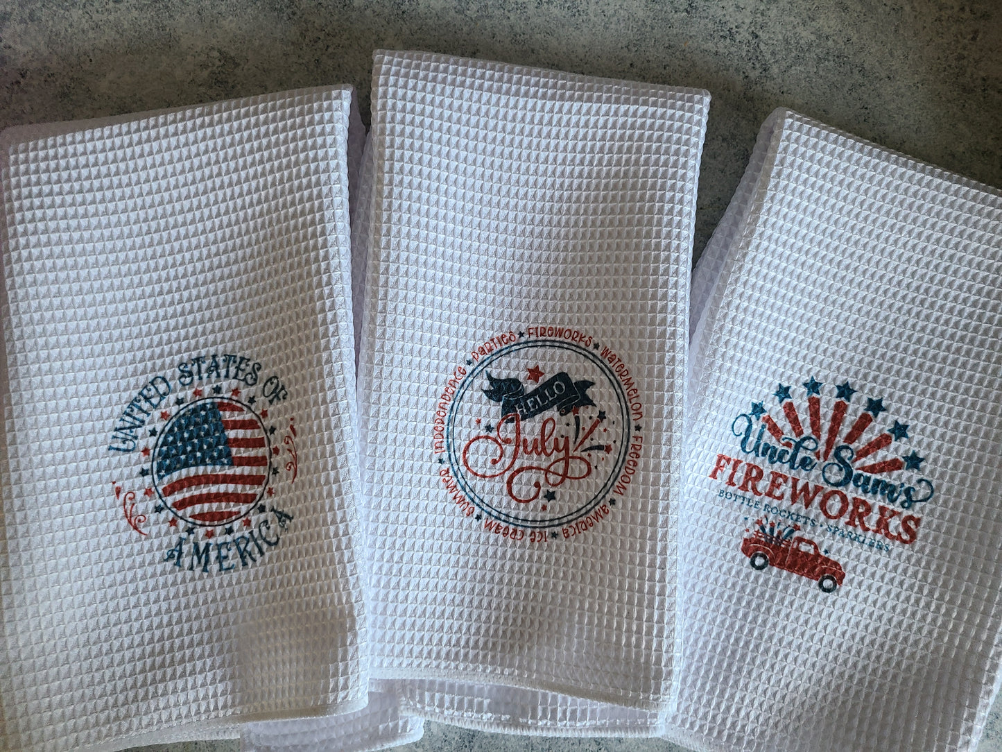 USA Themed Waffle Hand Towel