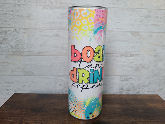 Boat Tan Drink Repeat Tumbler