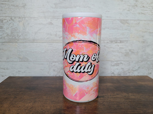Mom Off Duty Skinny Can Cooler