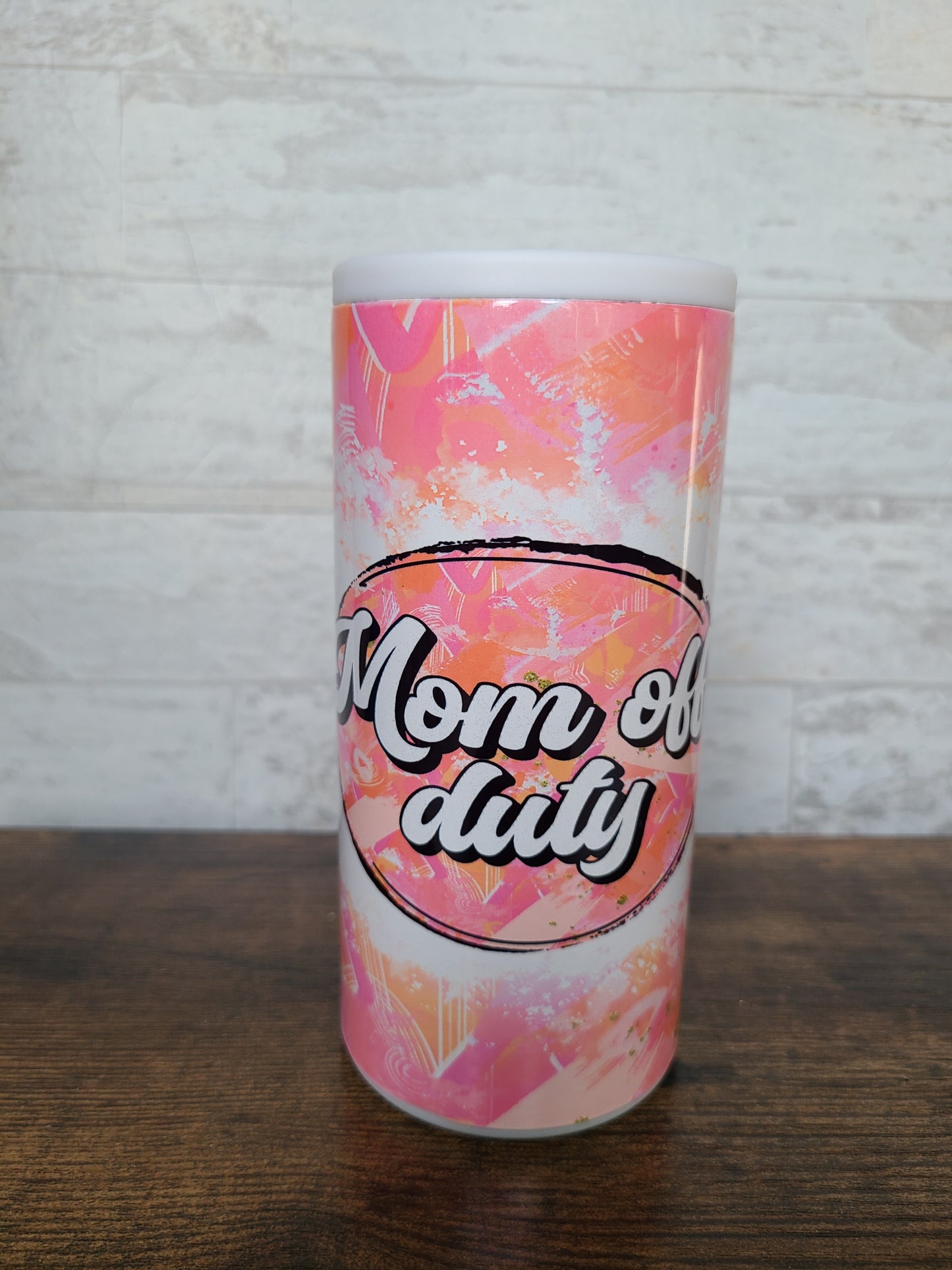 Mom Off Duty Skinny Can Cooler