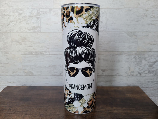 Dance Mom Messy Bun 20 oz Skinny Tumbler