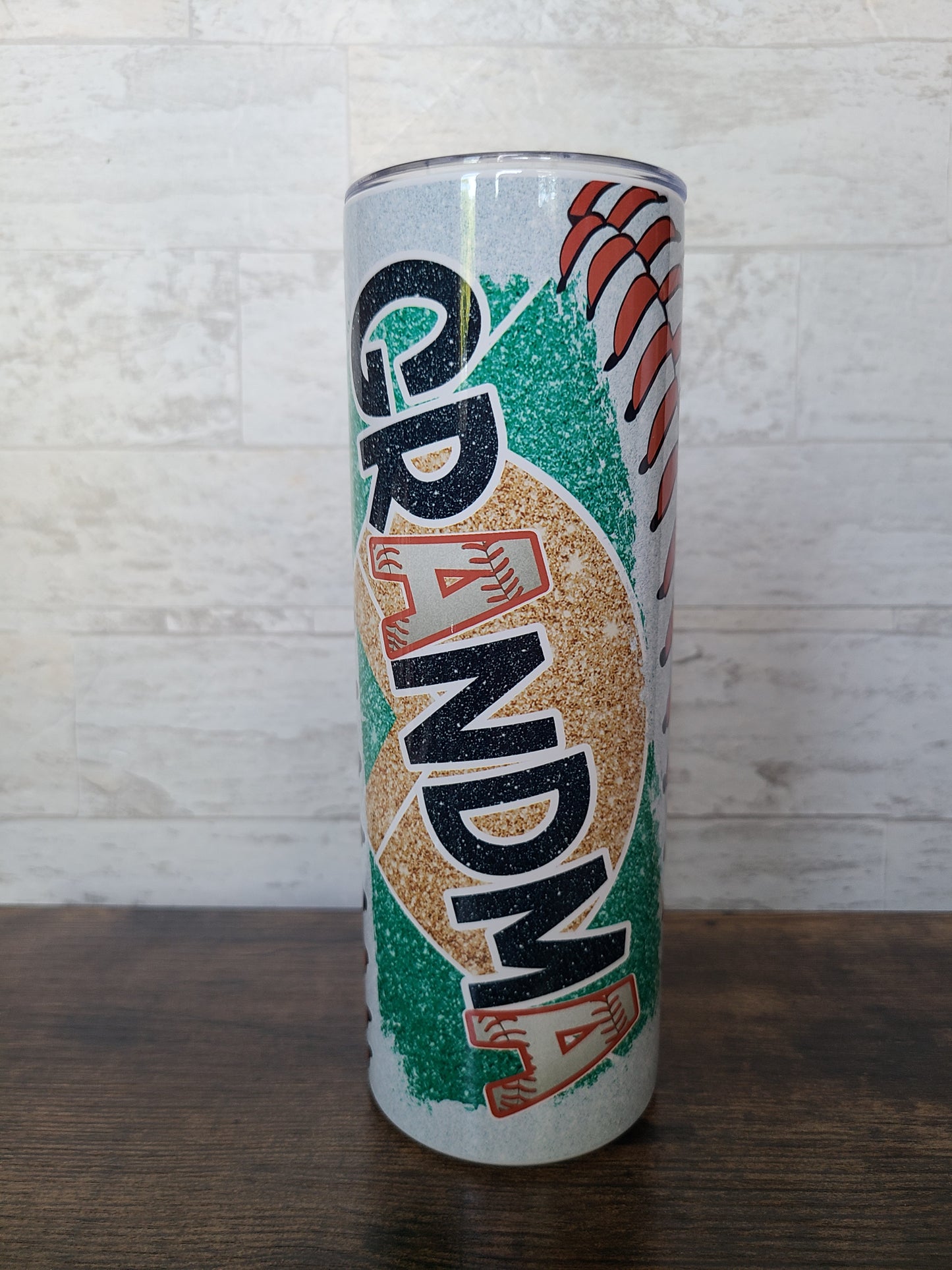 Baseball Grandma Faux Glitter 20 oz Tumbler