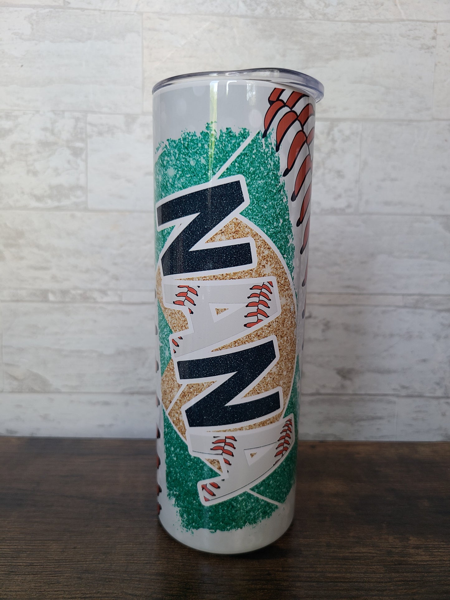 Baseball Nana Faux Glitter 20 oz Tumbler