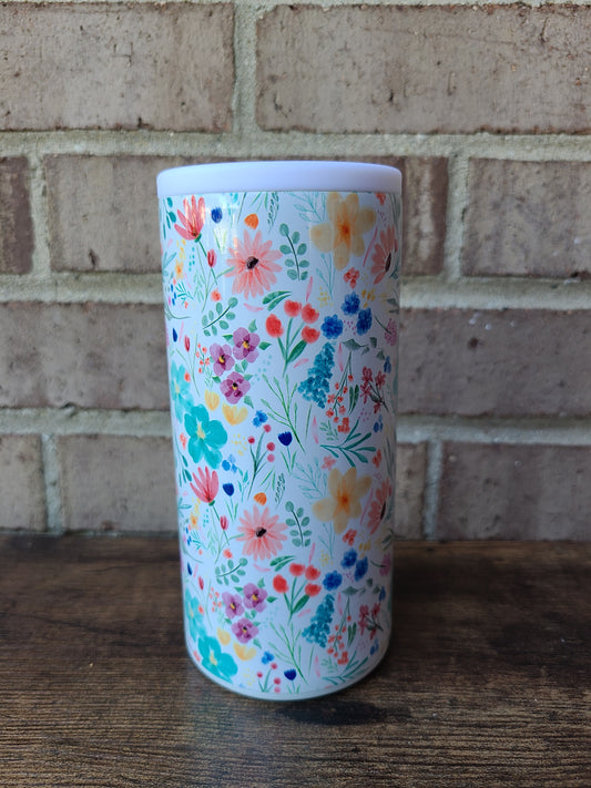 Multi-Color Floral Skinny Can Cooler