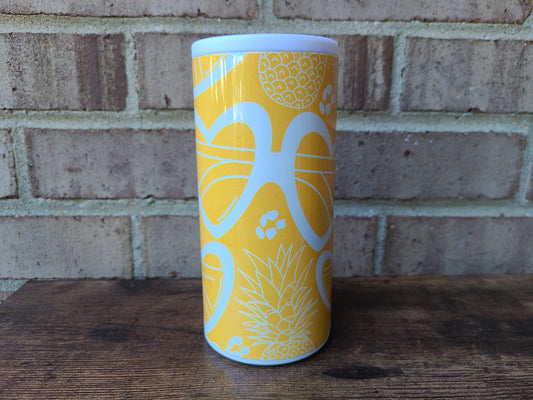 Yellow Hearts Skinny Can Cooler