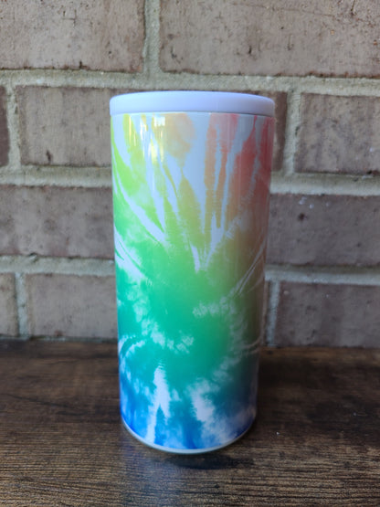 Bright Tie Dye Skinny Can Cooler