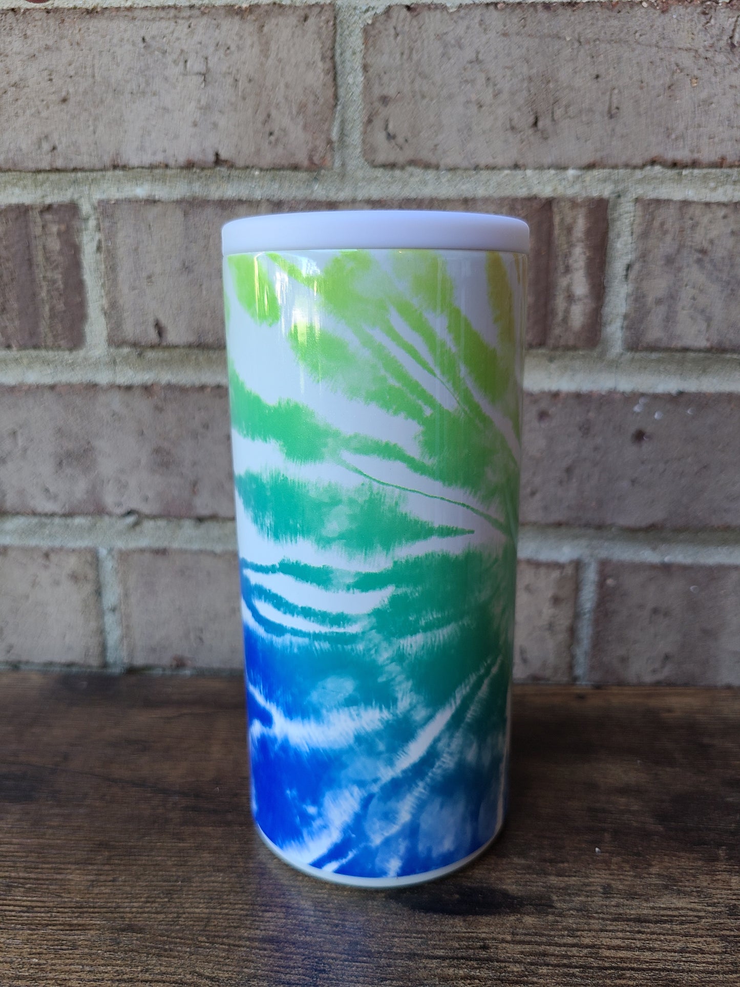 Bright Tie Dye Skinny Can Cooler
