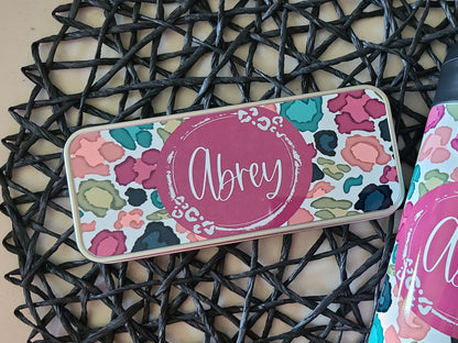 Colorful Leopard Personalized Tin Pencil Case