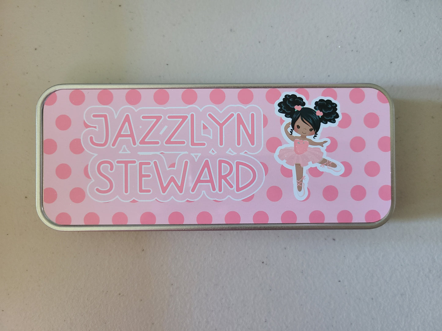 Ballerina Personalized Tin Pencil Case