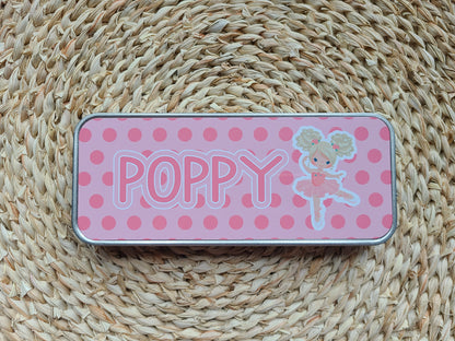 Ballerina Personalized Tin Pencil Case