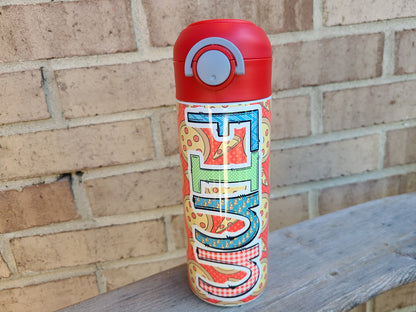 Pizza Themed Flip Top Water Bottle - Personalized