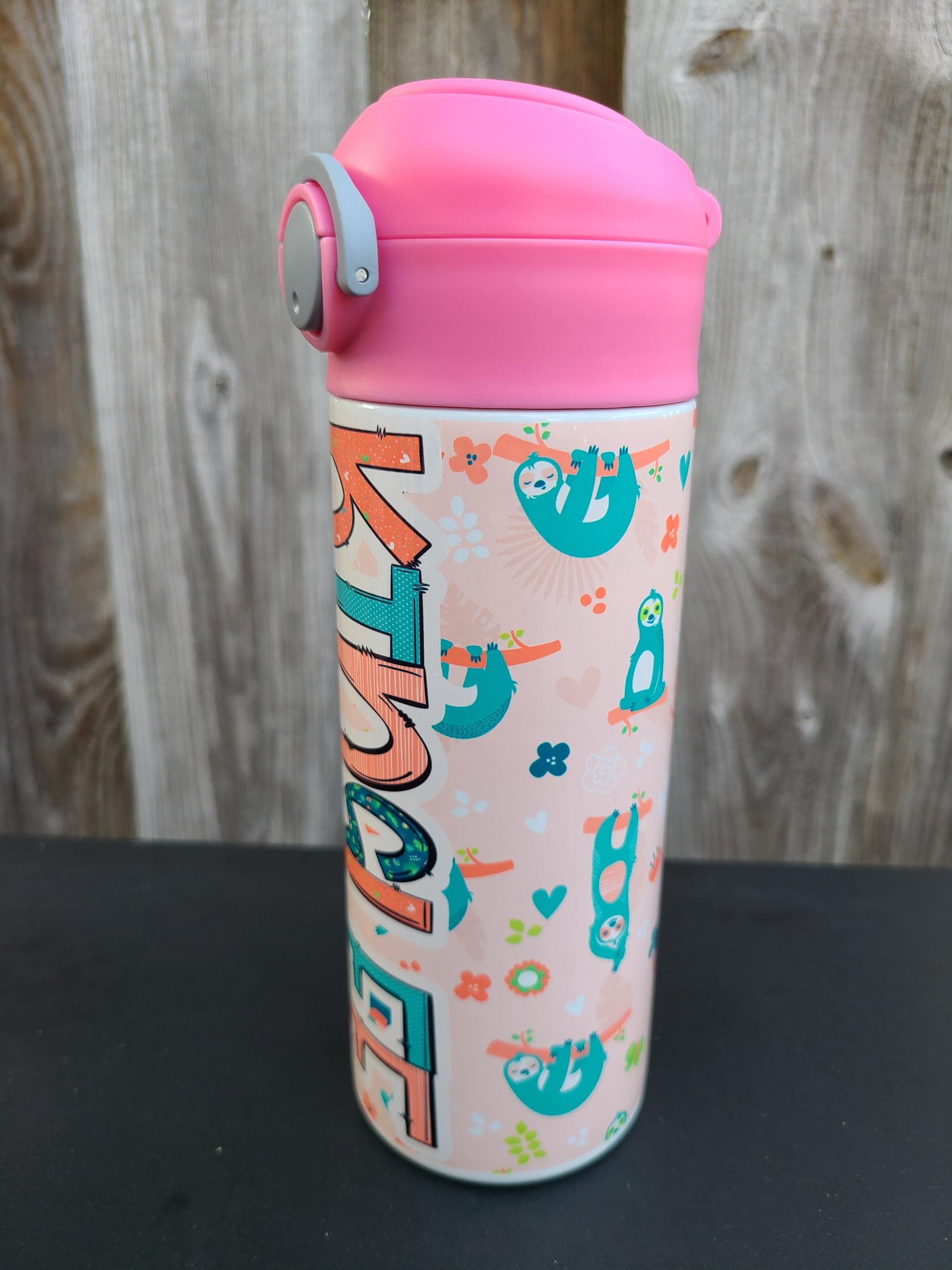 Kids Water Bottle  Flip Top Kids Drinks Bottle, Sloth Design