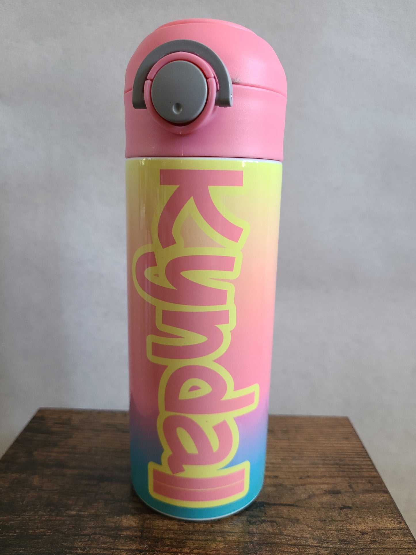 Rainbow Ombre Flip Top Water Bottle - Personalized