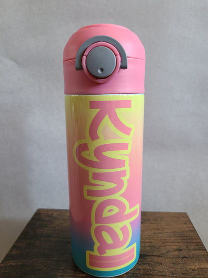 Rainbow Ombre Flip Top Water Bottle - Personalized