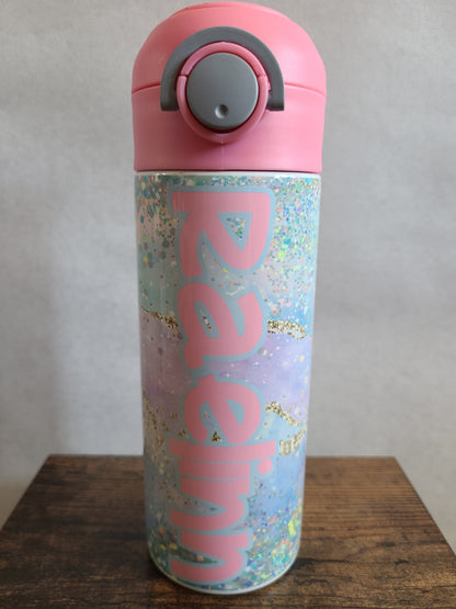 Iridescent Print Flip Top Water Bottle - Personalized