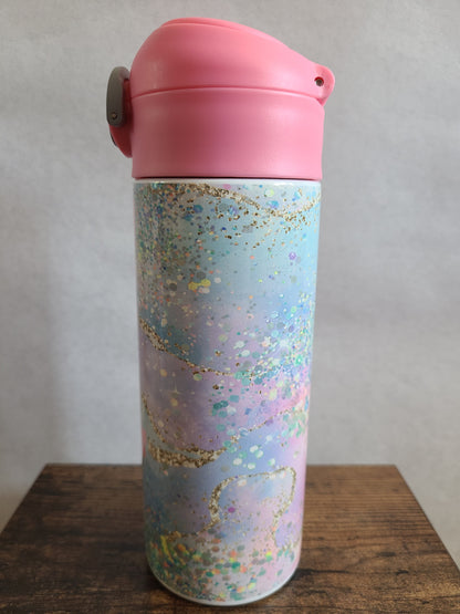 Iridescent Print Flip Top Water Bottle - Personalized