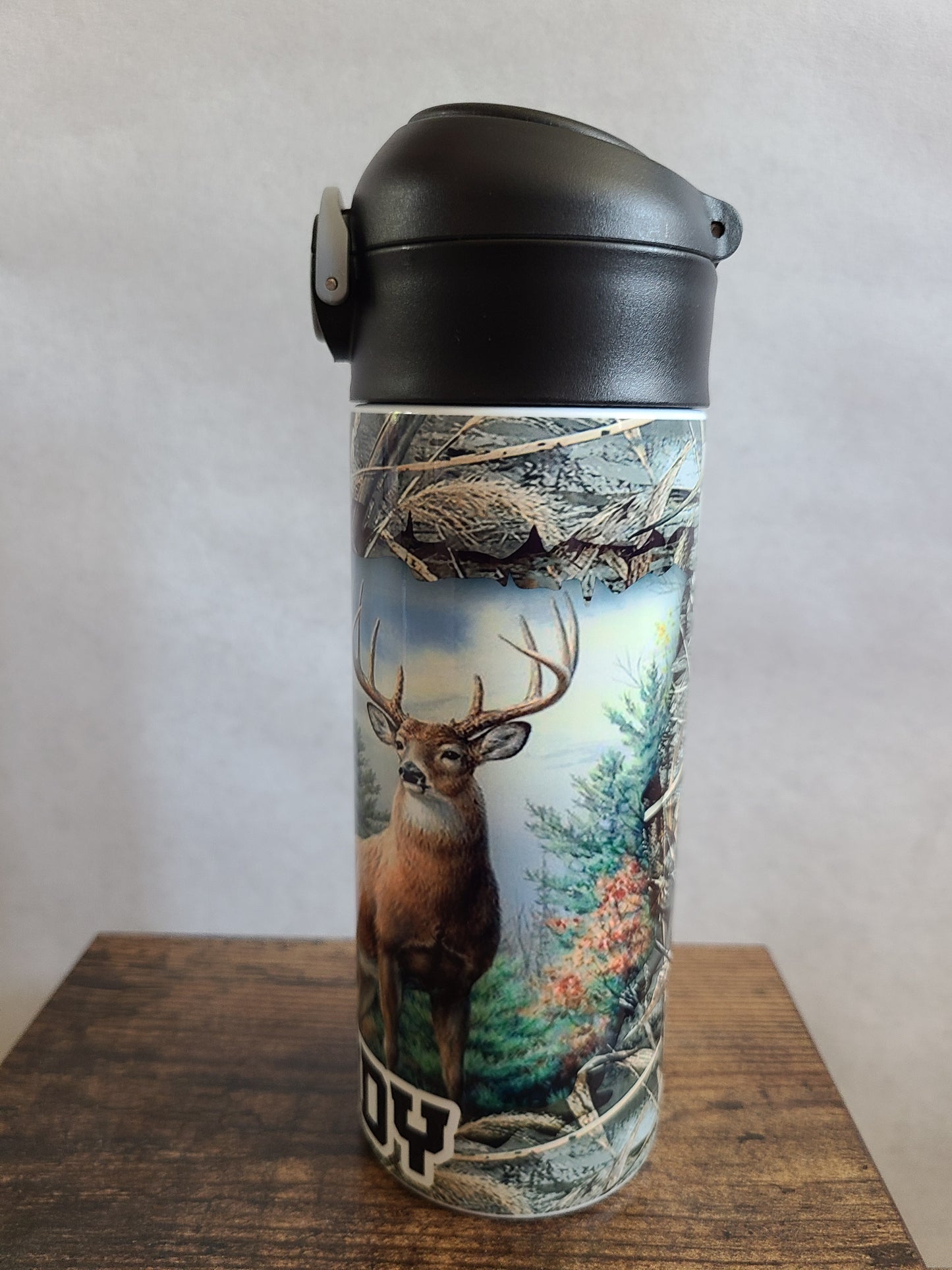 Deer Hunter Flip Top Water Bottle - Personalized